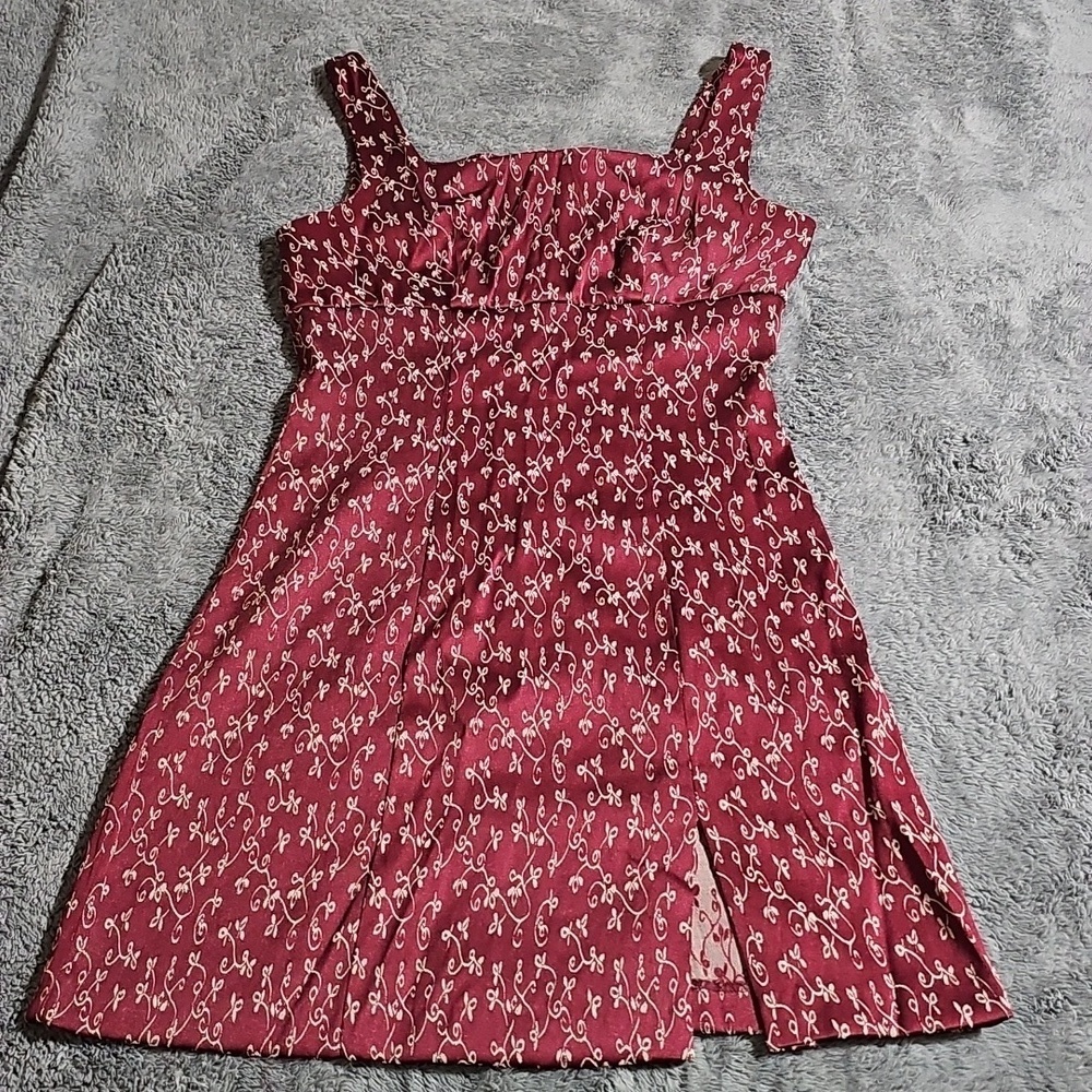 XOXO  Maroon Gold Tank Style Bodycon Club Formal Mini Dress Size 3